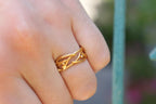 Gold Jasmine Twig Ring, Solid Gold Jewelry, Jasmine Branch Ring, Handmade Minimalist Jewelry Gift, Birthday Gift for Women, Promise Ring