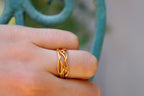 Gold Jasmine Twig Ring, Solid Gold Jewelry, Jasmine Branch Ring, Handmade Minimalist Jewelry Gift, Birthday Gift for Women, Promise Ring
