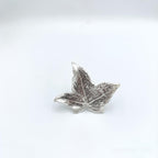 Real Ivy Leaf Gold Ring, Handmade Nature Jewelry, Organic Statement Band, Gift for Health & Luck, Eco Sustainable Sterling Silver 925