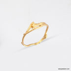 Real Jasmine Gold Ring, Handmade Minimalist Jewelry, Organic Forest Band, Nature's Gift for Fortune & Purity, Sterling Silver 925