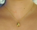 Real Pistachio Necklace, Handmade Minimalist Jewelry, Dainty Organic Pendant, Gift for Wealth & Luck, Gold on Sterling Silver 925
