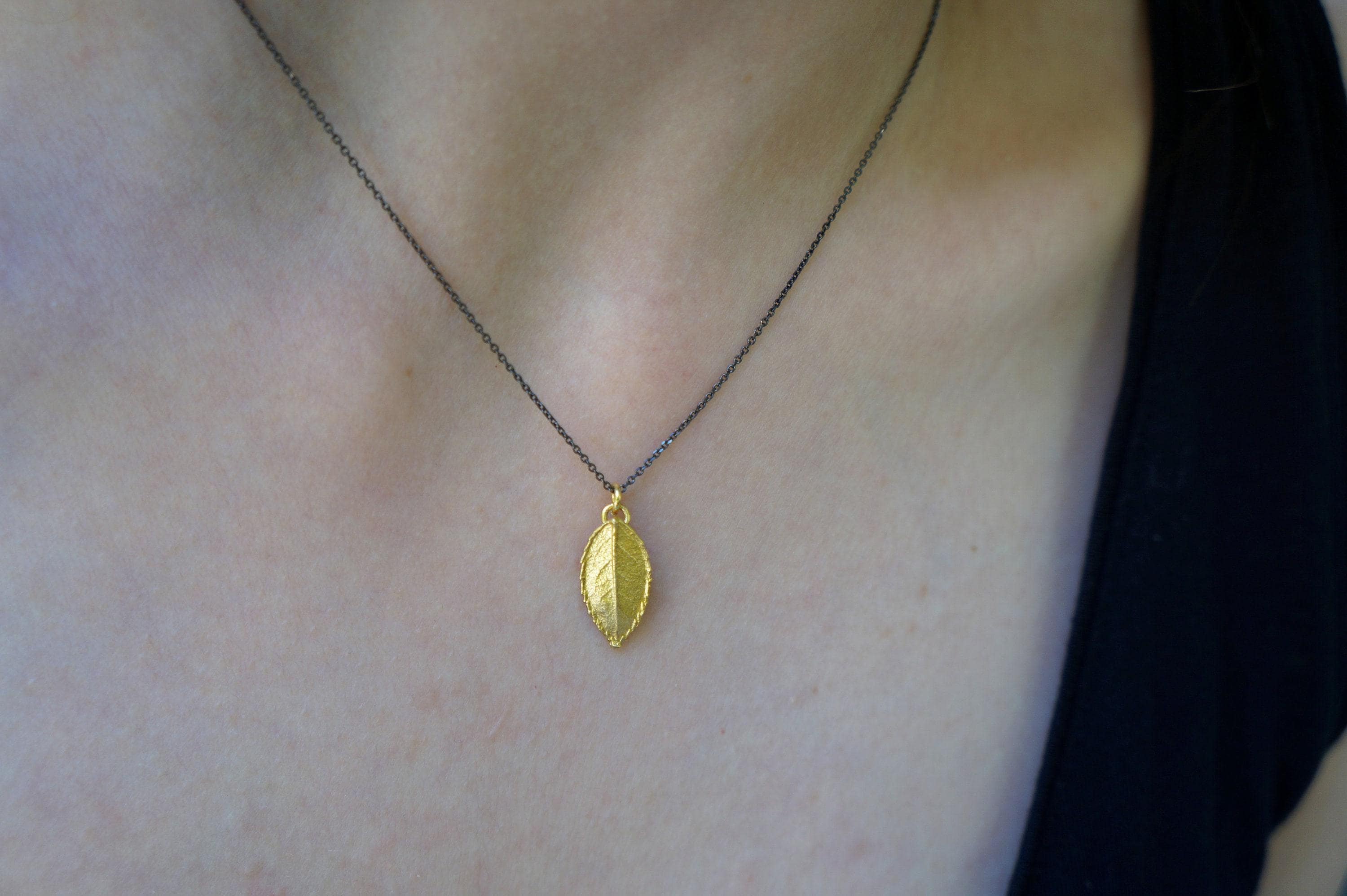 Real Rose Leaf Pendant, Handmade Minimalist Jewelry, Organic Forest Necklace, Dainty Gift for Passion & Health, Sterling Silver 925
