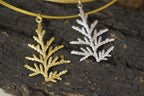 Real Juniper Leaf Pendant, 14K Gold Plated Sterling Silver 925 Necklace, Handmade Minimalist Jewelry Gift, Birthday Boho Gift for Women