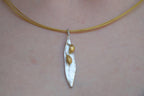 Real Olive Leaf Necklace, Handmade Minimalist Jewelry, Organic Tree Pendant Band, Gift for Health & Success, Gold and Sterling Silver 925