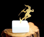 Greek God Hermes Statue, Gold Bronze Mini Figurine (5x5x2 cm)