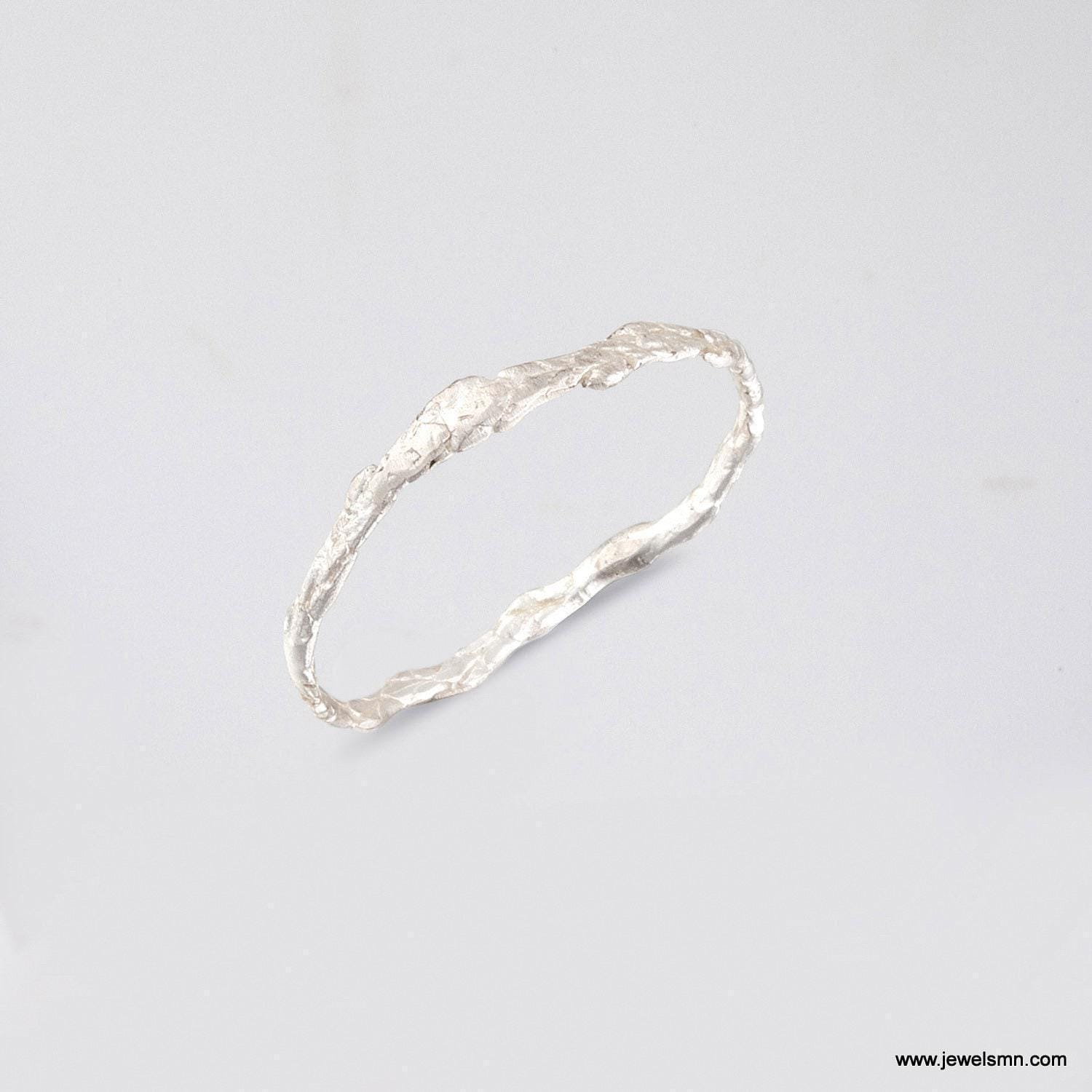 Real Juniper Leaf Gold Ring, Handmade Minimalist Jewelry, Organic Forest Band, Gift for Health & Longevity, Eco Sterling Silver 925