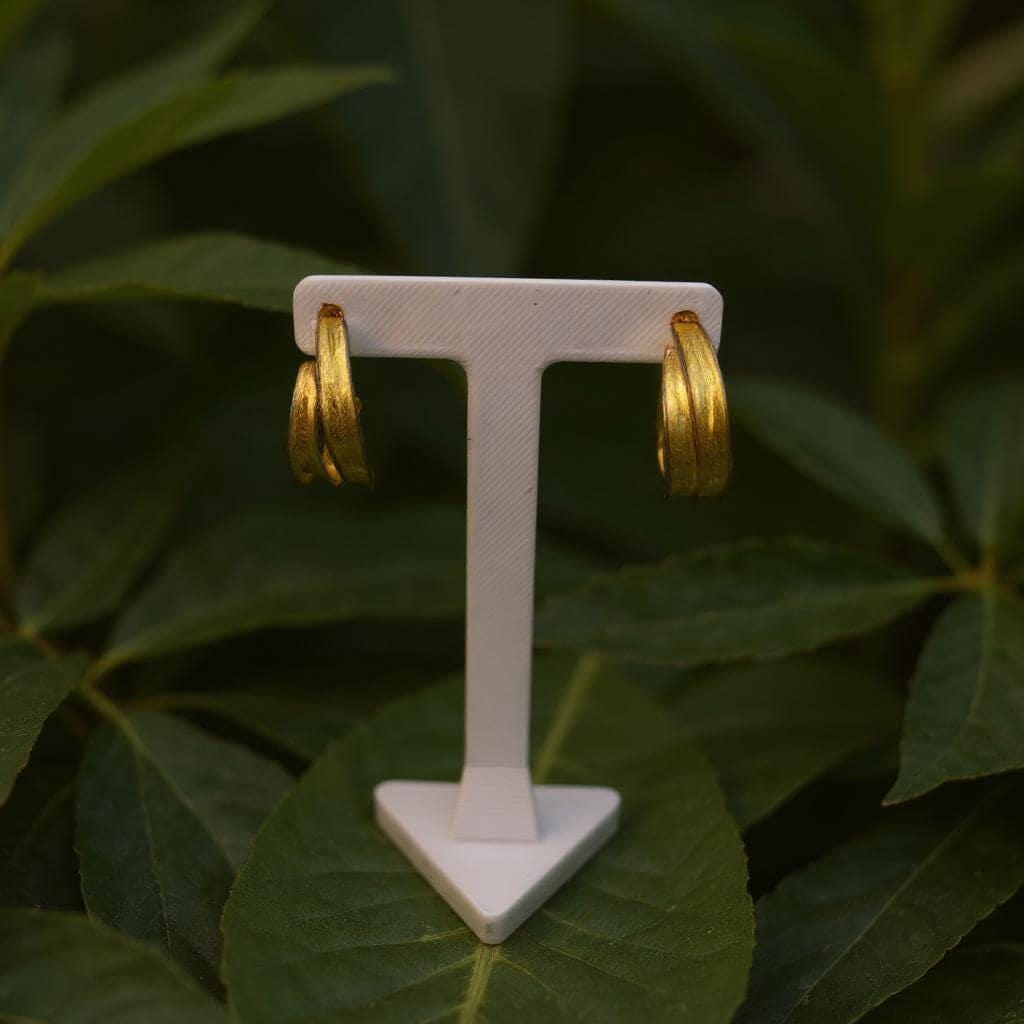 Real Olive Leaf Gold Hoops, Handmade Nature Jewelry, Organic Tree Earrings, Eco Gift for Immortality & Luck, Gold on Sterling Silver 925