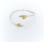 Minimal Unique Olive Bracelet for Women. Recycled Sterling Silver 925 Jewelry by Real plants-Mother Nature Jewellery