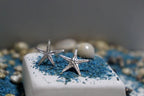 Real Star Fish Earrings, Handmade Minimalist Jewelry, Gold Beach Drops, Gift for Luck & Regeneration, Eco Sustainable Sterling Silver 925