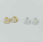 Women gift jewelry,Spiral Stud Earrings, Jasmine Twig in sterling silver 925 or 14k Gold Plated.Spiral symbol of life's unfolding journey.
