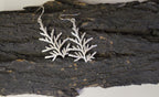 Real Juniper Leaf Earrings, Handmade Nature Jewelry, Organic Forest Dangles, Gift for Health & Resilience, Sterling Silver 925