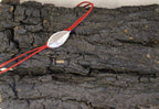 Rose Leaf Bracelet, Sterling Silver, wax cord bracelet.