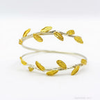 Olive Leaf Bracelet: Artisan Crafted Eco Jewelry (Silver, Gold Plated)