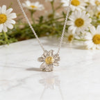 Real Chamomile Pendant, 14K Gold Plated Sterling Silver 925 Dainty Pendant, Handmade Minimalist Jewelry Gift, Birthday Gift for Women