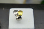 Real Rose Leaf Ring: Handmade Nature Jewelry in Gold and Black Recycled Brass
