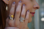Rose Leaf Ring for Women - Handcrafted 14K Gold Plated Recycled Brass