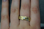 Gold Tree Bark Ring, Handmade Minimalist Jewelry, Dainty Organic Tree Band, Nature's Gift for Resilience, Sterling Silver 925