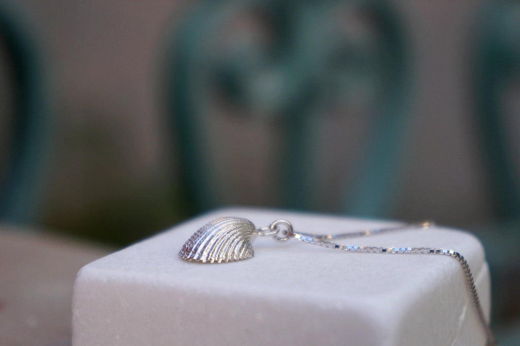 Minimalist Sea Shell Necklace, Handmade Beach Jewelry, Organic Sea Pendant, Gift for Growth & Renewal, Gold or Sterling Silver 925