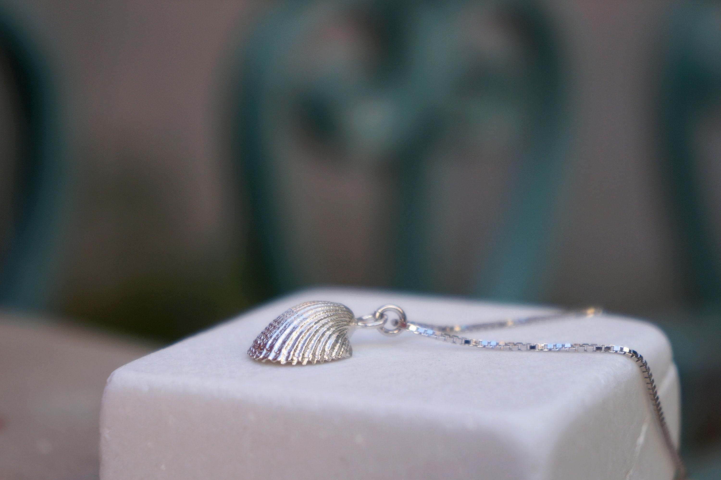 Minimalist Sea Shell Necklace, Handmade Beach Jewelry, Organic Sea Pendant, Gift for Growth & Renewal, Gold or Sterling Silver 925
