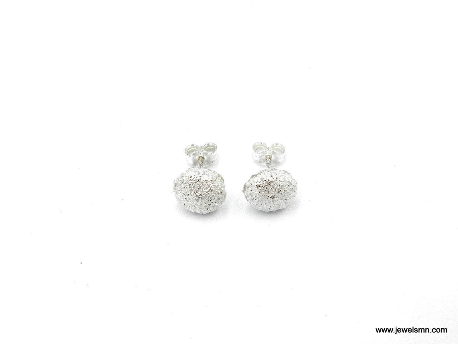 Real Sea Urchin Earrings, Handmade Minimalist Jewelry, Organic Tree Studs, Gift for Luck & Health, Eco Sustainable Sterling Silver 925