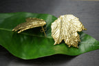 Real Bourbon Rose Leaf Earrings, Handmade Statement Jewelry, Organic Nature Studs, Gift for Health & Elegance, Gold or Sterling Silver 925