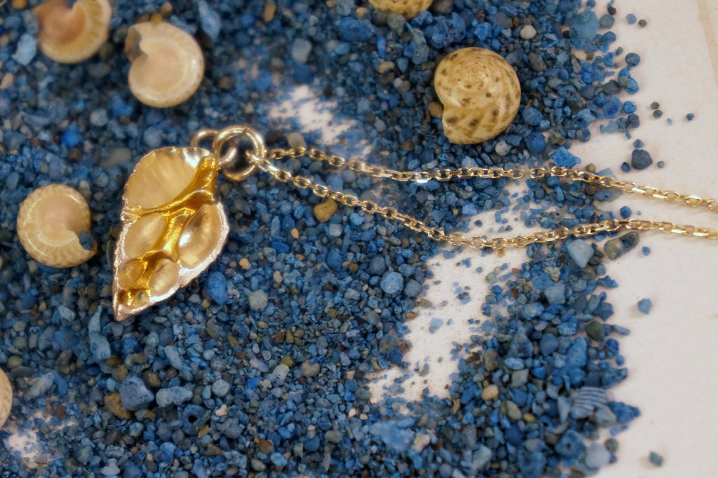 Real Sea Shell Necklace, Handmade Minimalist Jewelry, Beach Pendant, Gift for Vitality & Luck, Eco Sustainable Sterling Silver 925