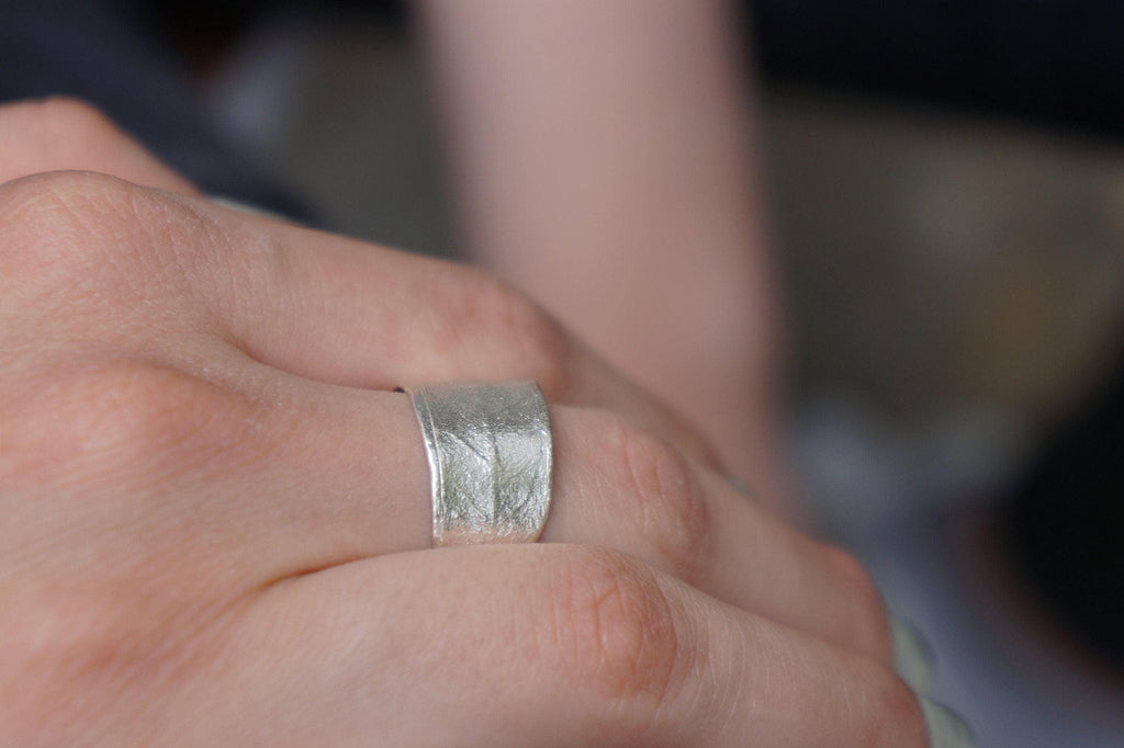 Gold Olive Leaf Ring, Handmade Nature Jewelry, Organic Tree Band, Gift for Victory & Health, Eco Sustainable Sterling Silver 925