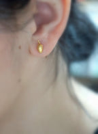 Dainty Olive Fruit Silver Studs, Handmade Minimalist Jewelry, Tiny Organic Earrings, Gift for Health & Success, Gold or Sterling Silver 925
