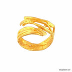 Adjustable, Wide band ring for women and Men. 14k Gold plated on sterling silver. Ιt consists of pine needles that make an impressive ring.