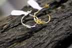 Real Jasmine Branch Gold Earrings, Handmade Minimalist Jewelry, Organic Forest Hoops, Dainty Gift for Health & Luck, Sterling Silver 925