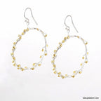Real Mimosa Branch Earrings, Handmade Nature Jewelry, Organic Forest Hoops, Gift for Vitality & Luck, Gold on Sterling Silver 925