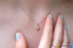 Dainty Starfish Pendant, 14K Gold Plated Sterling Silver 925 Necklace, Handmade Minimalist Sea Jewelry Gift, Birthday Gift for Women