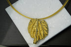 Real Mulberry Leaf Necklace, Handmade Nature Jewelry, Organic Gold Pendant, Gift for Rejuvenation & Health, Sterling Silver 925