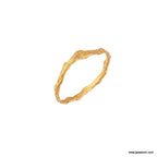Dainty Juniper Gold Ring, Handmade Minimalist Jewelry, Organic Forest Band, Nature's Gift for Health & Resilience, Sterling Silver 925