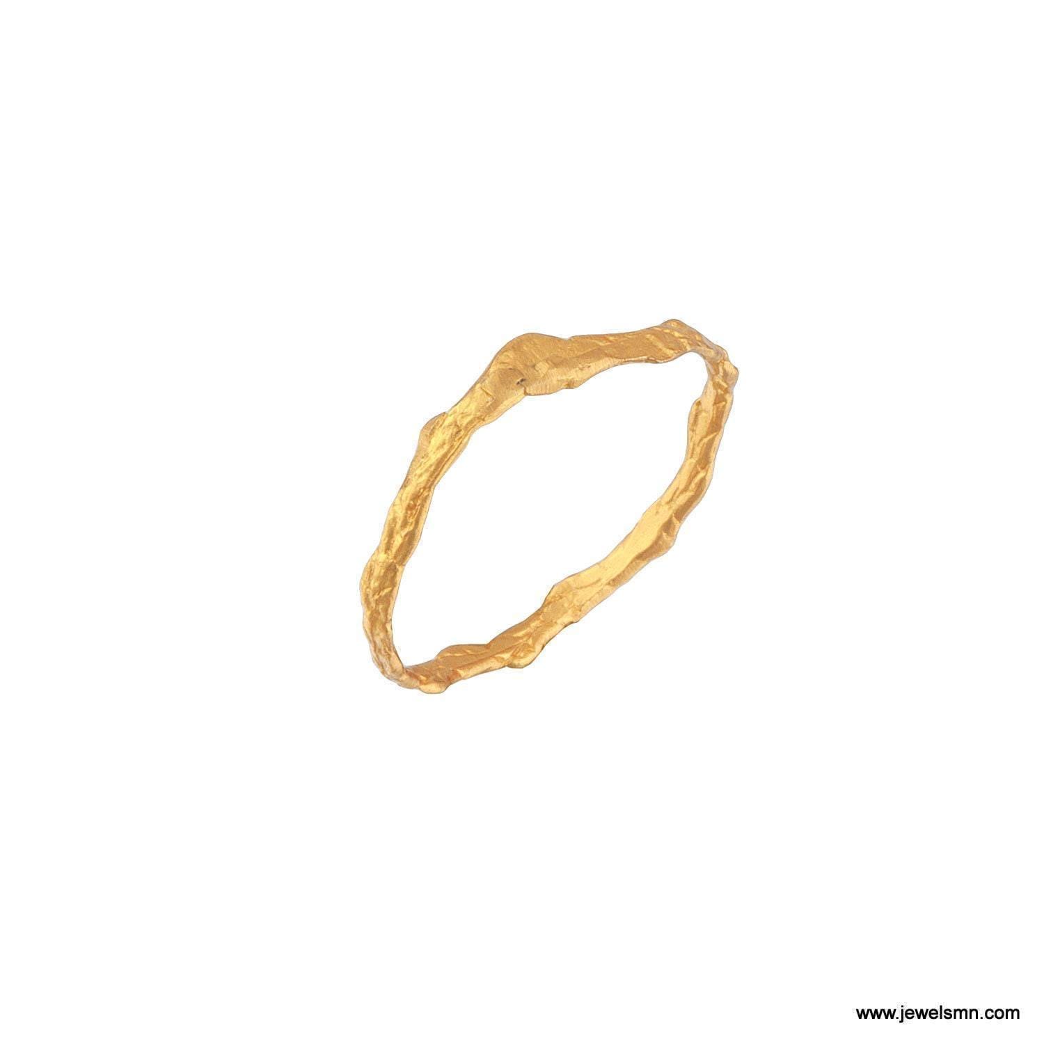 Dainty Juniper Gold Ring, Handmade Minimalist Jewelry, Organic Forest Band, Nature's Gift for Health & Resilience, Sterling Silver 925