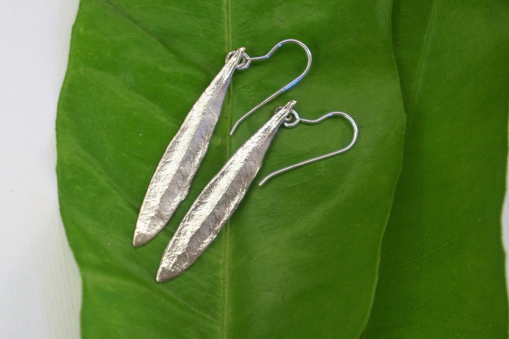 Every day Leaf earrings gift for women in Sterling recycled Silver or Gold Plated. Olive symbolize peace, protection, and fertility.