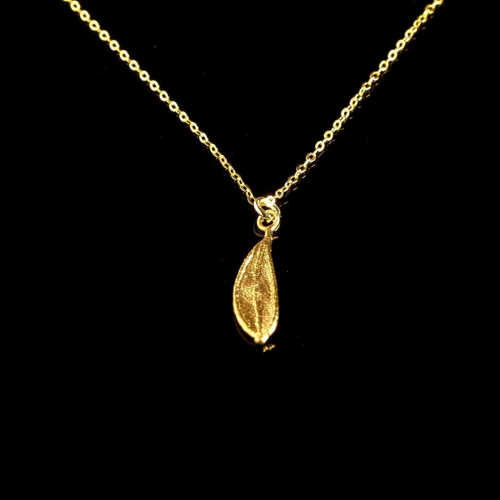 Real Olive Leaf Pendant, Handmade Minimalist Jewelry, Organic Tree Necklace, Boho Gift for Luck & Success, Sustainable Sterling Silver 925