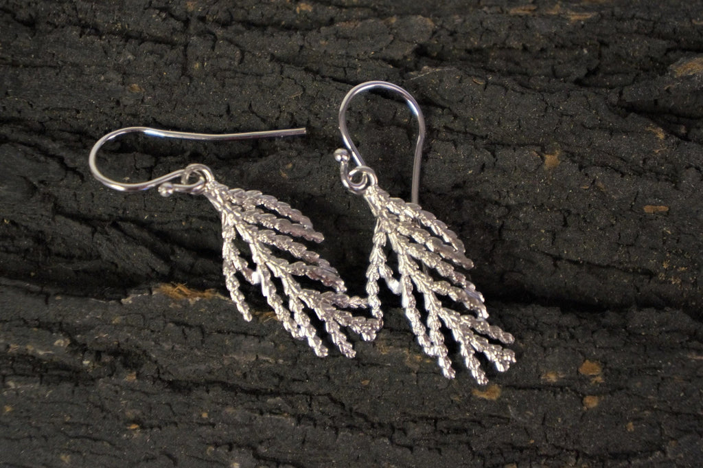 Real Juniper Branch Earrings, Handmade Minimalist Jewelry, Organic Forest Dangles, Gift for Longevity & Rejuvenation, Sterling Silver 925