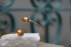 Gold Sea Shell Bracelet, Handmade Nature Jewelry, Real Ocean Cuff, Gift for Luck & Vitality, Eco Sustainable Sterling Silver 925