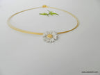 Real Daisy Flower Necklace, Handmade Minimalist Jewelry, Organic Forest Pendant, Gift for Health & Resilience, Sterling Silver 925