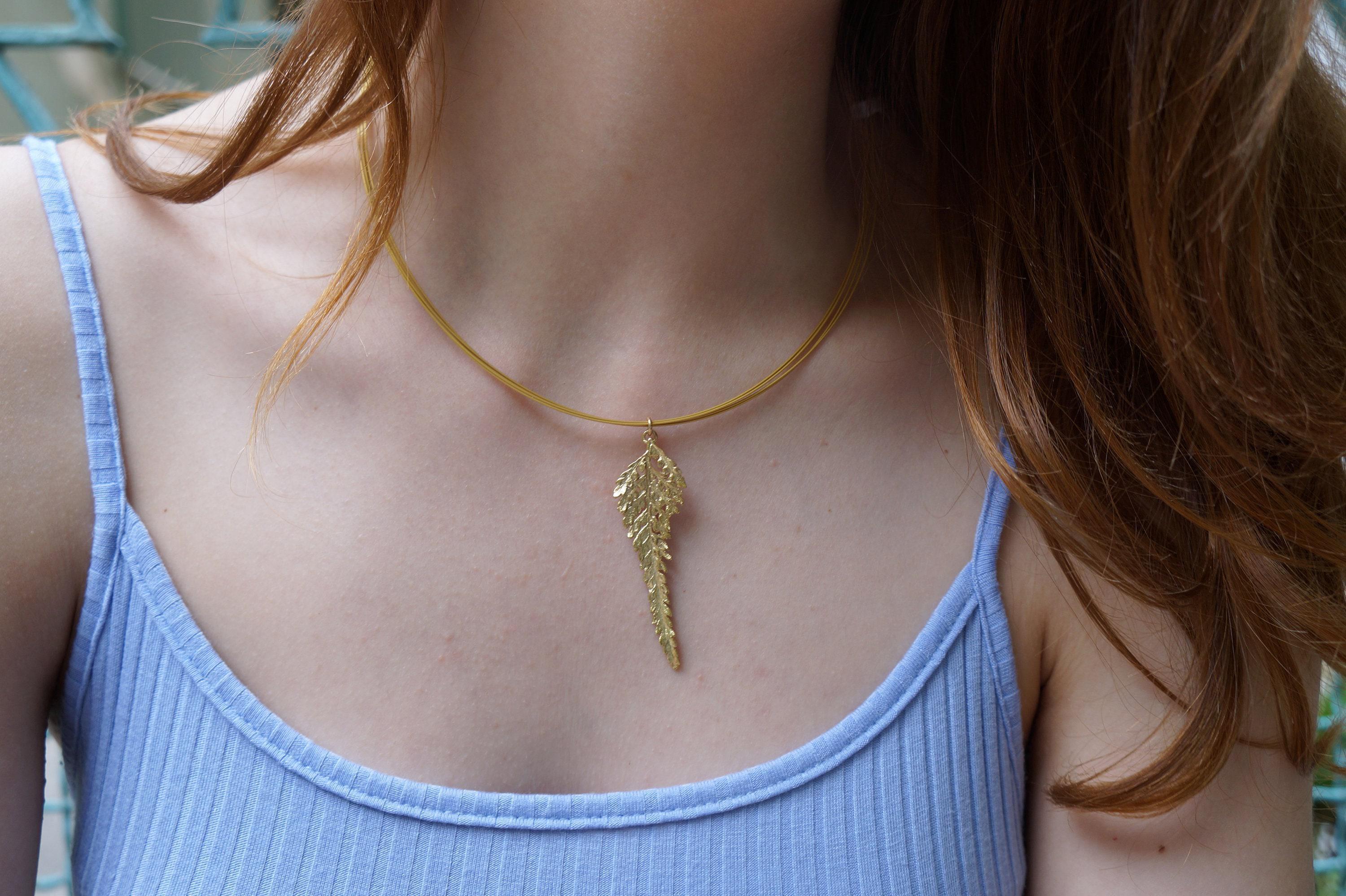 Silver Fern Leaf Necklace, Handmade Nature Jewelry, Organic Boho Pendant, Gift for Vitality & Success, Gold or Sterling Silver 925