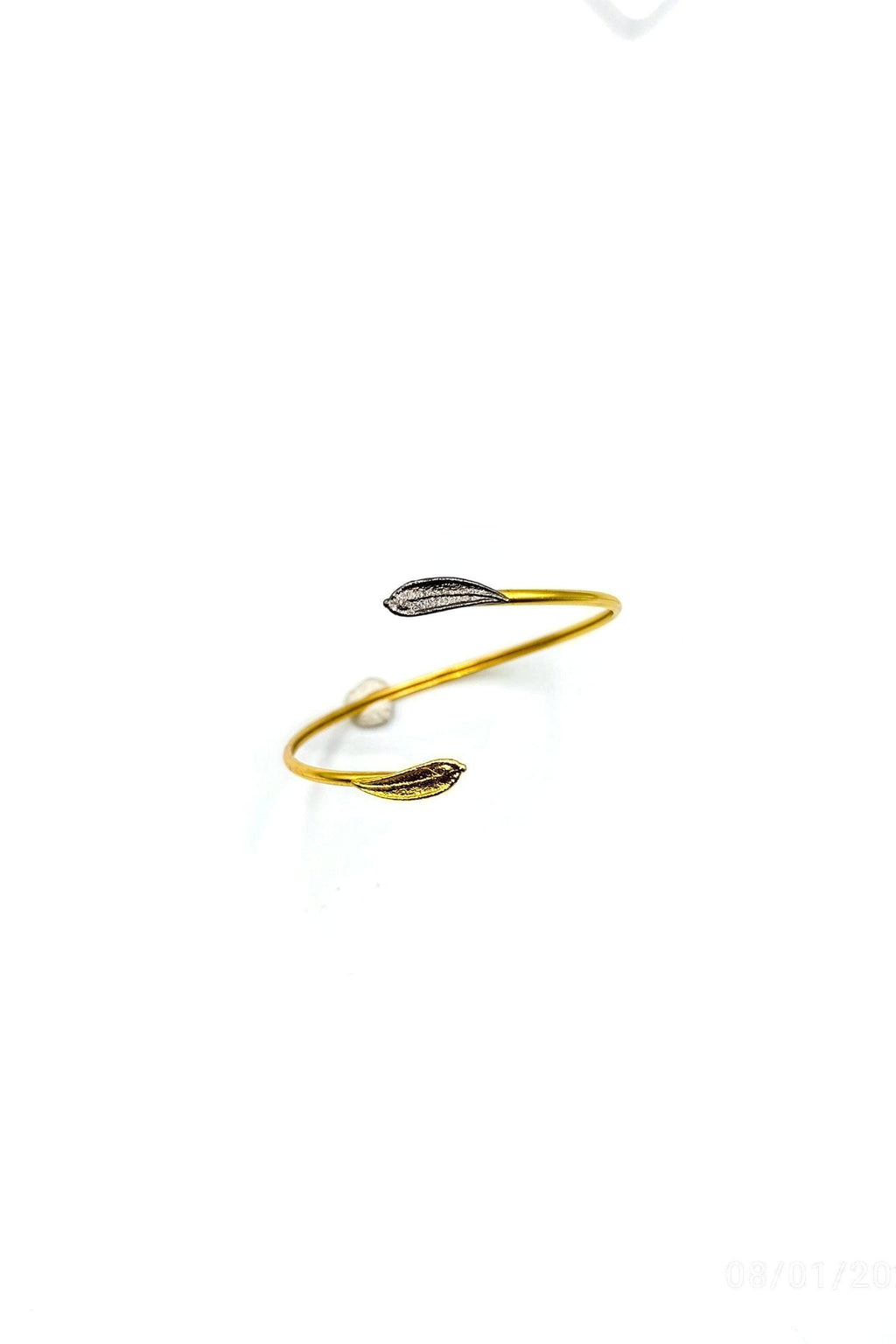 Nature-Inspired, Unique Botanical Bracelet with Real Plants Encased in recycled Silver 925. Real baby Olive Leaves Adjustable Bracelet.