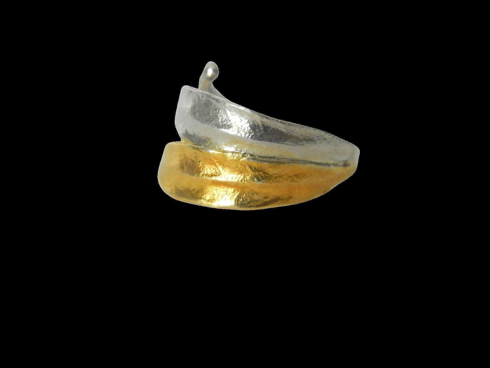 Real Olive Leaf Ring, Gold Plated Sterling Silver 925 Jewelry, Olive Branch Band, Handmade Minimalist Jewelry Gift, Birthday Gift for Women