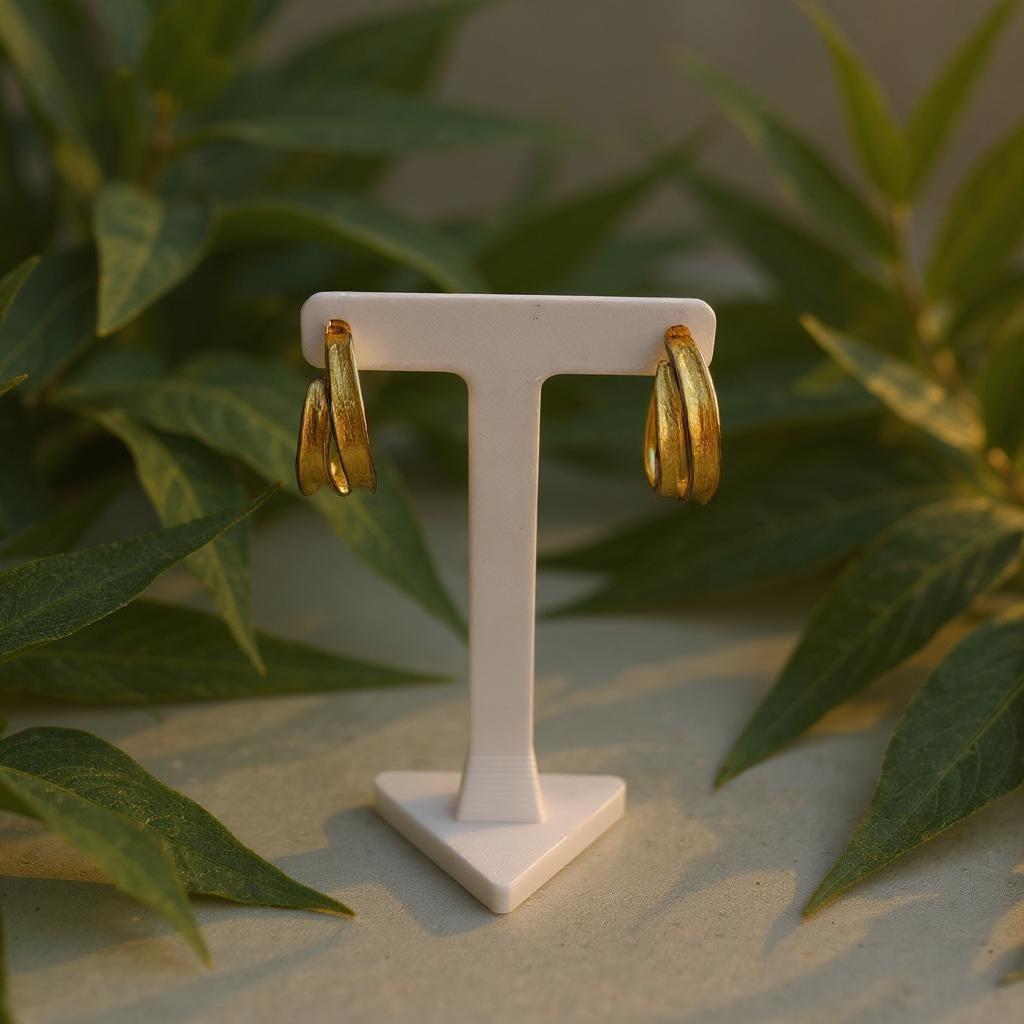 Real Olive Leaf Gold Hoops, Handmade Nature Jewelry, Organic Tree Earrings, Eco Gift for Immortality & Luck, Gold on Sterling Silver 925