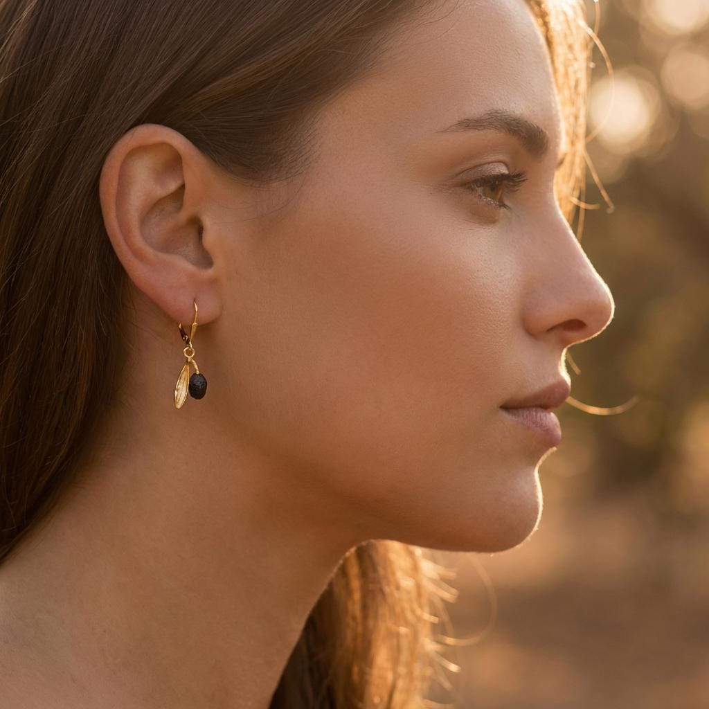 Olive plant Earrings gift for her.Sterling recycled silver 925,Handmade Nature Jewelry. Peace, protection and fertility in a wearable form