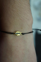 Gold Coffee Bean Bracelet, Handmade Minimalist Jewelry, Dainty Organic Gift for Coffee Lovers, Symbol of Energy, Sterling Silver 925