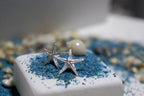 Real Star Fish Earrings, Handmade Minimalist Jewelry, Gold Beach Drops, Gift for Luck & Regeneration, Eco Sustainable Sterling Silver 925