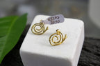 Women gift jewelry,Spiral Stud Earrings, Jasmine Twig in sterling silver 925 or 14k Gold Plated.Spiral symbol of life's unfolding journey.