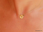 Gold Floral Necklace, Handmade Minimalist Jewelry, Organic Nature Pendant, Gift for Health & Protection, Eco Sustainable Sterling Silver 925