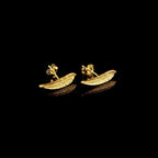 Dainty Olive Leaf Earrings, Handmade Nature Jewelry, Organic Tree Studs, Gift for Health & Success, Gold and Sterling Silver 925